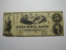 Load image into Gallery viewer, $5 1852 Washington D.C. Obsolete Currency Bank Note Bill -Columbia Bank District