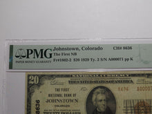 Load image into Gallery viewer, $20 1929 Johnstown Colorado National Currency Bank Note Bill Ch. #8636 VF25 PMG