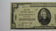 Load image into Gallery viewer, $20 1929 Hagerstown Maryland MD National Currency Bank Note Bill Ch. #1431 FINE