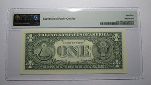 $1 2003 Radar Serial Number Federal Reserve Currency Bank Note Bill PMG UNC65EPQ
