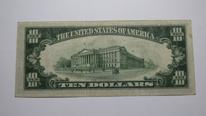 $10 1934-A Gutter Fold Error Federal Reserve Bank Note Currency Bill Very Fine!