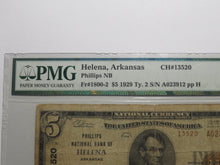 Load image into Gallery viewer, $5 1929 Helena Arkansas AR National Currency Bank Note Bill Ch. #13520 F12 PMG