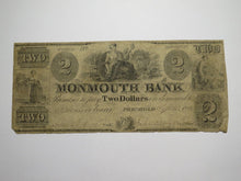 Load image into Gallery viewer, $2 1841 Freehold New Jersey NJ Obsolete Currency Bank Note Bill Monmouth Bank