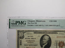 Load image into Gallery viewer, $10 1929 Cloquet Minnesota MN National Currency Bank Note Bill #5405 VF25 PMG