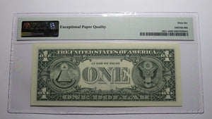 $1 1995 Radar Serial Number Federal Reserve Currency Bank Note Bill PMG UNC66EPQ