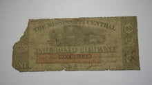 Load image into Gallery viewer, $1 1862 Holly Springs Mississippi Obsolete Currency Bank Note Bill Central RR