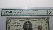 Load image into Gallery viewer, $5 1929 Harrisville New York NY National Currency Bank Note Bill Ch #10767 VF35