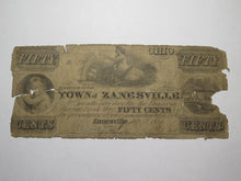 Load image into Gallery viewer, $.50 1841 Zanesville Ohio Obsolete Currency Bank Note Bill -Town of Zanesville