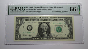 2 $1 1977 & 2003 Matching Radar Serial Numbers Federal Reserve Bank Note Bills 