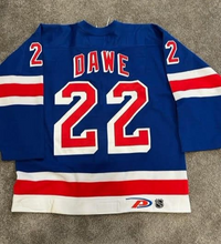 Load image into Gallery viewer, 1999-00 Jason Dawe New York Rangers Game Used Worn NHL Hockey Jersey 2000 Patch