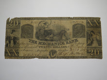 Load image into Gallery viewer, $20 1853 Augusta Georgia GA Obsolete Currency Bank Note Bill The Mechanics Bank