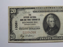 Load image into Gallery viewer, $20 1929 Blossburg Pennsylvania PA National Currency Bank Note Bill Ch #13381 VF