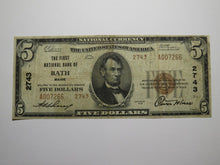 Load image into Gallery viewer, $5 1929 Bath Maine ME National Currency Bank Note Bill Charter #2743 FINE+
