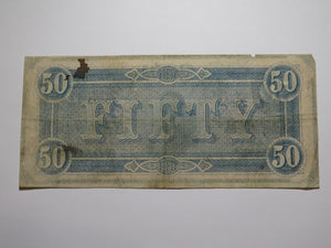 $50 1864 Richmond Virginia VA Confederate Currency Bank Note Bill RARE T65 VF