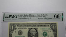 Load image into Gallery viewer, $1 1993 Repeater Serial Number Federal Reserve Currency Bank Note Bill PMG UNC66