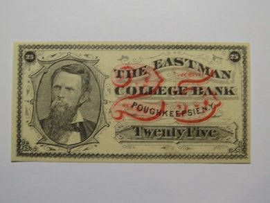 $.25 1870's Poughkeepsie New York Obsolete Currency Note Eastman College