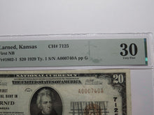 Load image into Gallery viewer, $20 1929 Larned Kansas KS National Currency Bank Note Bill Ch. #7125 VF30 PMG
