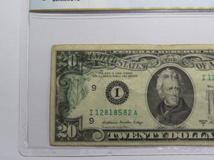 $20 1981 Partial Back to Face Offset Error Federal Reserve Bank Note Bill VF25