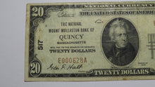Load image into Gallery viewer, $20 1929 Quincy Massachusetts MA National Currency Bank Note Bill Ch. #517 RARE
