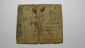 1769 Ten Shillings Pennsylvania PA Colonial Currency Bank Note Bill 10s RARE