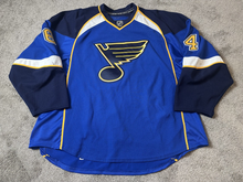 Load image into Gallery viewer, 2010-11 Nikita Nikitin St. Louis Blues Game Used Worn Hockey Jersey -1st NHL Pt.