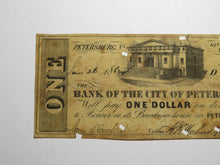 Load image into Gallery viewer, $1 1862 Petersburg Virginia VA Obsolete Currency Bank Note Bill City of Pete
