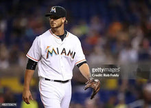 Load image into Gallery viewer, 2015 Andre Rienzo Miami Marlins Game Used Worn MLB Baseball Jersey! Brazil