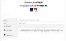 Load image into Gallery viewer, 2020 Jose Iglesias Baltimore Orioles Game Used RBI Single MLB Baseball! Suero!