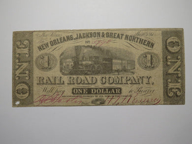 $1 1861 New Orleans Louisiana LA Obsolete Currency Bank Note Jackson Great North