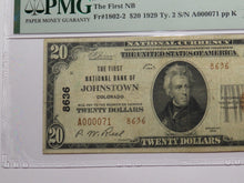Load image into Gallery viewer, $20 1929 Johnstown Colorado National Currency Bank Note Bill Ch. #8636 VF25 PMG