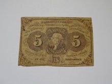 Load image into Gallery viewer, 1863 $.05 First Issue Fractional Currency Obsolete Bank Note Bill 1st Issue!