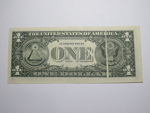 $1 1985 Gutter Fold Error Federal Reserve Bank Note Currency Bill Uncirculated++