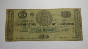 $1 1861 Winchester Virginia VA Obsolete Currency Bank Note Bill Corp. of Win