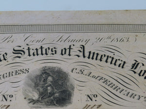 $500 1863 Confederate Bond Certificate Currency Bank Note Bill UNC 14" X 10.5"