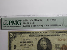 Load image into Gallery viewer, $20 1929 Millstadt Illinois National Currency Bank Note Bill Ch. #8425 VF20 PMG