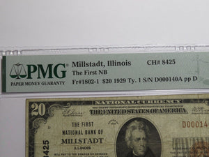 $20 1929 Millstadt Illinois National Currency Bank Note Bill Ch. #8425 VF20 PMG
