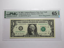 Load image into Gallery viewer, $1 2021 Radar Serial Number Federal Reserve Currency Bank Note Bill PMG UNC65EPQ