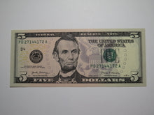 Load image into Gallery viewer, $5 2017 Radar Serial Number Federal Reserve Currency Bank Note Bill #27144172