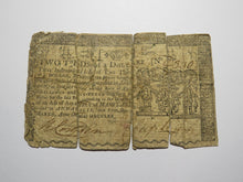 Load image into Gallery viewer, 1770 $2/3 Annapolis Maryland MD Colonial Currency Bank Note Bill RARE ISSUE