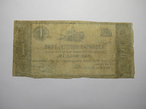 $1 1838 Black Hole Pennsylvania PA Obsolete Currency Bank Note Lycoming County