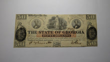 Load image into Gallery viewer, $50 1862 Milledgeville Georgia GA Obsolete Currency Bank Note Bill State of GA