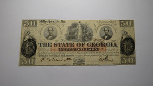 $50 1862 Milledgeville Georgia GA Obsolete Currency Bank Note Bill State of GA