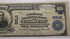 $10 1902 Caldwell New Jersey NJ National Currency Bank Note Bill #9612 FINE PCGS