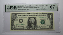 Load image into Gallery viewer, $1 2003 Repeater Serial Number Federal Reserve Currency Bank Note Bill PMG UNC67