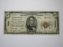 Load image into Gallery viewer, $5 1929 North Attleborough Massachusetts National Currency Bank Note Bill #9086