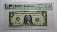 Load image into Gallery viewer, $1 2003 Radar Serial Number Federal Reserve Currency Bank Note Bill PMG UNC66EPQ