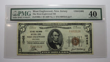 Load image into Gallery viewer, $5 1929 West Englewood New Jersey National Currency Bank Note Bill #12402 XF40