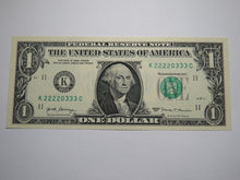 Load image into Gallery viewer, $1 2017 Fancy Serial Number Federal Reserve Bank Note Bill Dallas #22220333