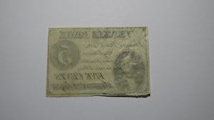 $.05 1862 Bangor Maine ME Obsolete Currency Note Fractional Bill! Veazie Bank!