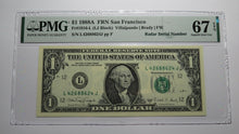 Load image into Gallery viewer, $1 1988 Radar Serial Number Federal Reserve Currency Bank Note Bill PMG UNC67EPQ
